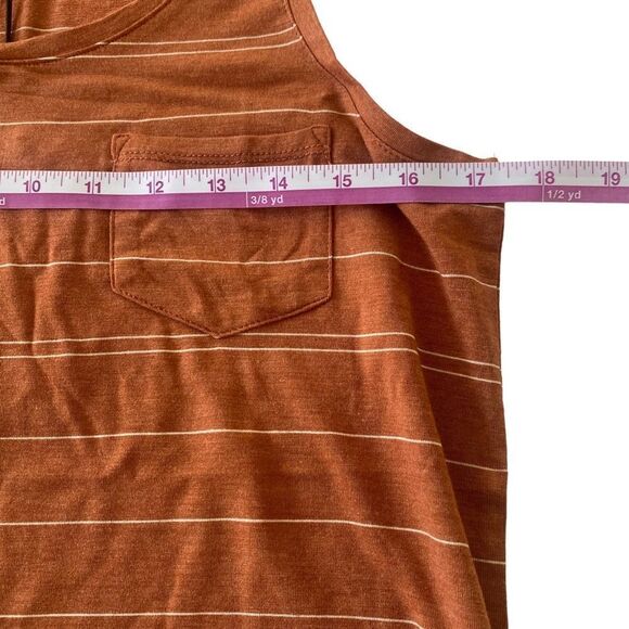 Prana Foundation Scoop Neck Copper Heather Stripe Sleeveless Tank Sz S - Picture 6 of 9